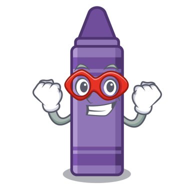 Çizgi film şeklinde süper kahraman mor boya kalemi