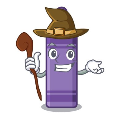 Cadı mor boya kalemi karakterle izole edilmiş.