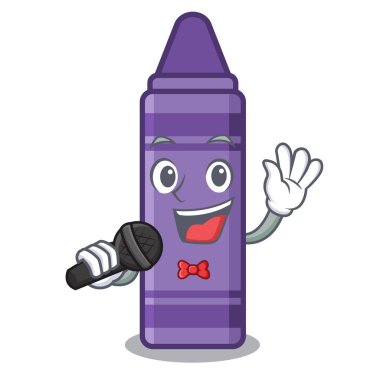 Şarkı mor boya kalemi karakteri ile izole