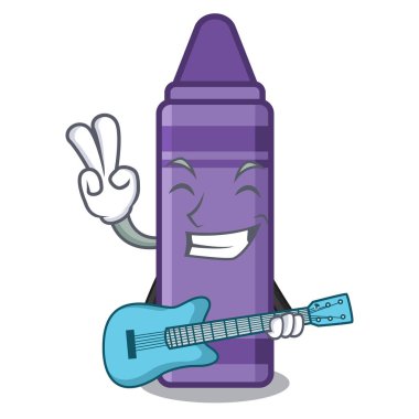 Karakterle izole edilmiş mor gitar kalemiyle