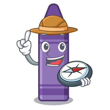 Explorer mor boya kalemi karakteri ile izole