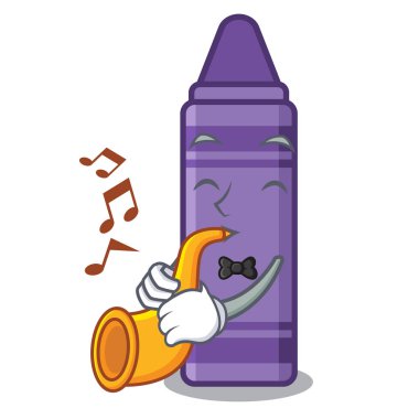 Trompet mor boya kalemi ile karakterden soyutlanmış