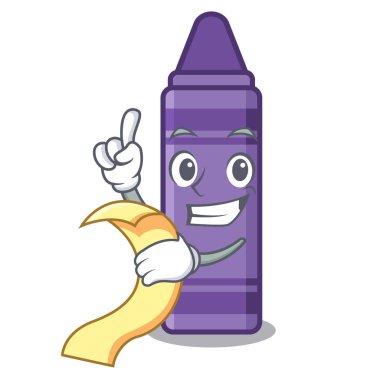 Mor renkli menü ile karakterle izole edilmiş.