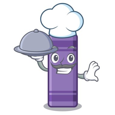 Gıda mor boya kalemi ile Şef karakteri ile izole