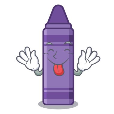 Bir maskot çantası nda mor boya kalemi dışarı Dil