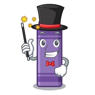Bir maskot çanta sihirbaz mor boya kalemi