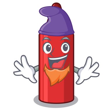 Elf kırmızı boya kalemi maskot ile izole