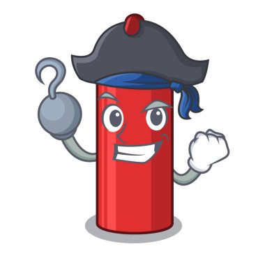 Korsan kırmızı boya kalemi maskot ile izole