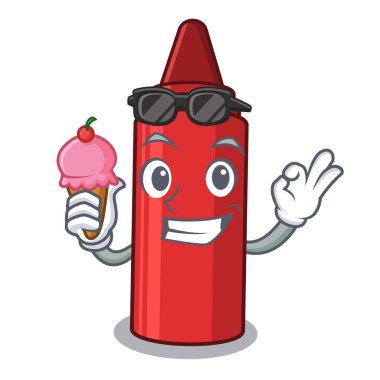 Karakter biçimli kırmızı pastel boyayla