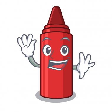 Karakter şeklinde kırmızı boya kalemi sallayarak