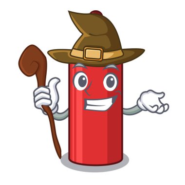 Çizgi film çantasındaki kırmızı pastel boya.