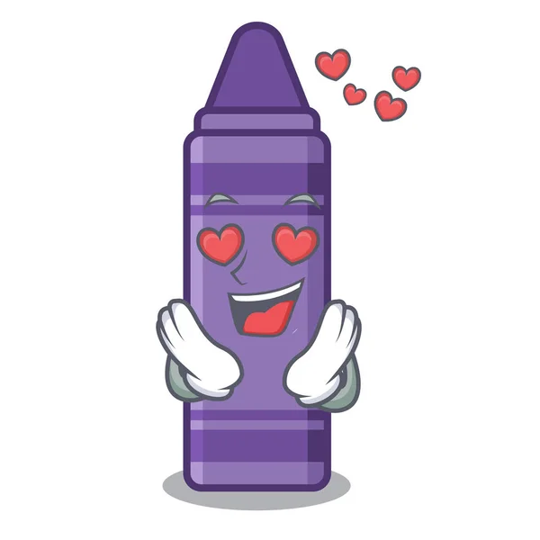 En amour crayon violet isolé avec le personnage — Image vectorielle