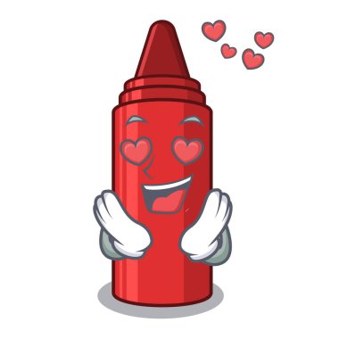 Bir karikatür çantası içinde aşk kırmızı boya kalemi