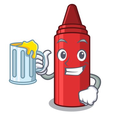 Çizgi film çantasında kırmızı boya kalemiyle