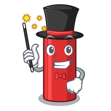 Çizgi film cüzdanının yanındaki sihirbaz kırmızı boya kalemi