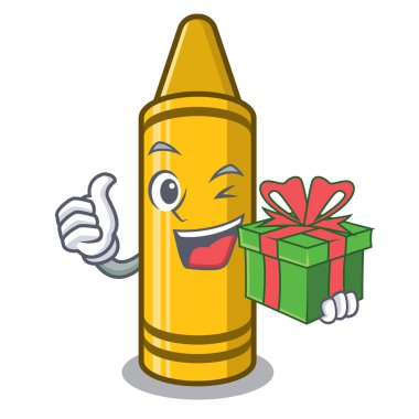 Çizgi film cüzdanında sarı boya kalemi vardı.