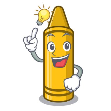 Maskot izole sarı boya kalemi bir fikir var