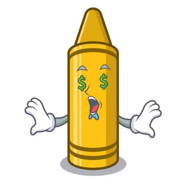 Para göz sarı boya kalemi maskot izole