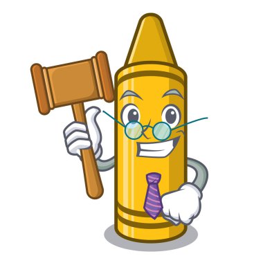 Yargıç sarı boya kalemi maskot izole