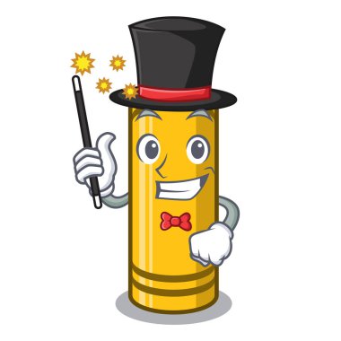 Sihirbaz sarı boya kalemi maskot izole