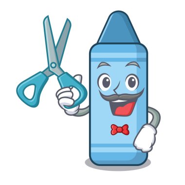 Berber mavi boya kalemi maskot izole