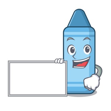 Maskotunda mavi boya kalemi var.