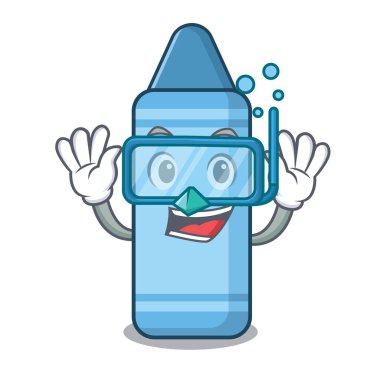 Karikatür sütununda dalış mavi boya kalemi