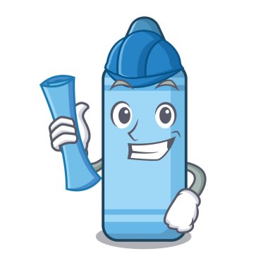 Karikatür sütununda Mimar mavi boya kalemi