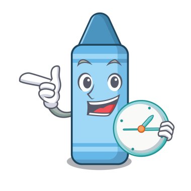 Çizgi film sütununda saat mavisi boya kalemiyle