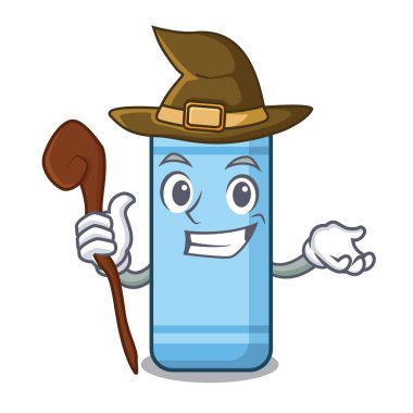 Cadı mavisi boya kalemi karakter şeklinde.