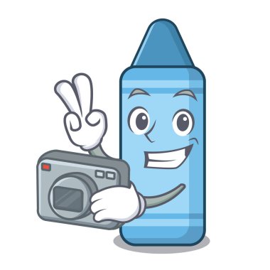 Karakter şeklinde Fotoğrafçı mavi boya kalemi