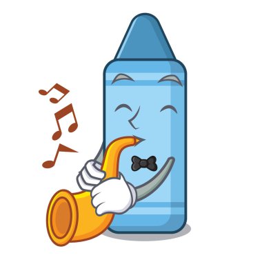 Trompet mavi renkli, karakter şeklinde.