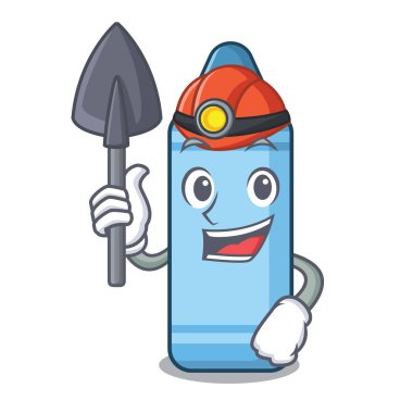 Karakter şeklinde Madenci mavi boya kalemi