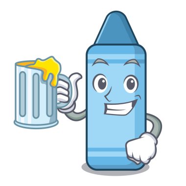 Karakter şeklinde mavi boya kalemiyle