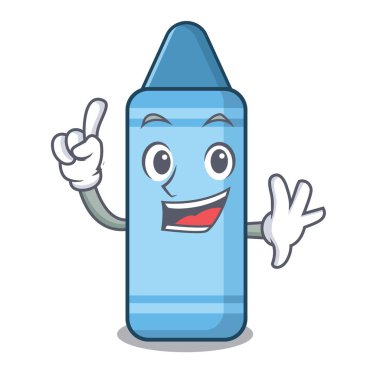 Bir karikatür kitap üzerinde Parmak mavi boya kalemi