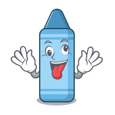 Bir karikatür kitap üzerinde Crazy mavi boya kalemi