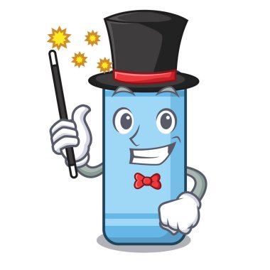 Bir karikatür kitap üzerinde Magician mavi boya kalemi