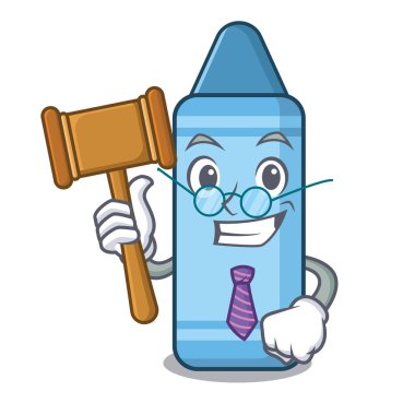 Bir karikatür kitap üzerinde Yargıç mavi boya kalemi