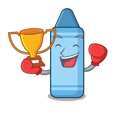 Bir karikatür kitap üzerinde Boks kazanan mavi boya kalemi