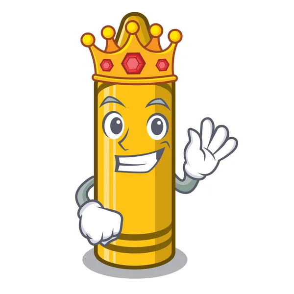 King Yellow Crayon isolerad i maskot — Stock vektor