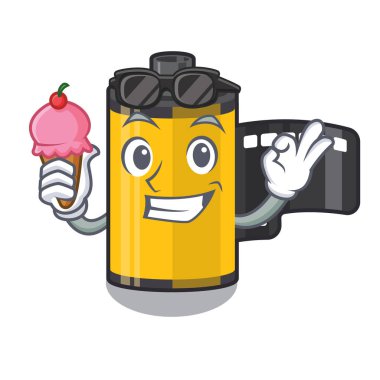 Dondurma kamera rulosu karakterle izole