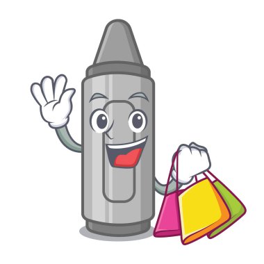 Karakter ahşap masa üzerinde Alışveriş gri boya kalemi