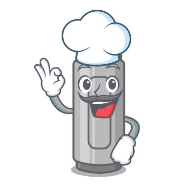 Karakter ahşap masa üzerinde Şef gri boya kalemi