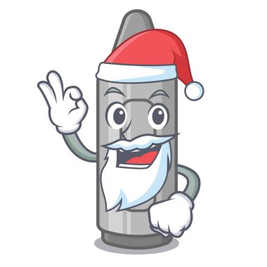 Bir çanta karikatür Santa gri boya kalemi