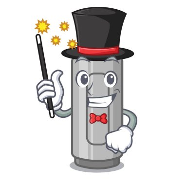 Bir çanta karikatür Magician gri boya kalemi