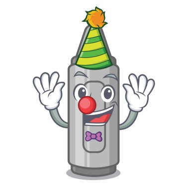 Bir çanta karikatür palyaço gri boya kalemi