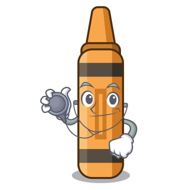 Maskot kitabının üstündeki doktor turuncu boya kalemi