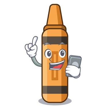 Maskot kitabının üstündeki telefon turuncusu kalemle.