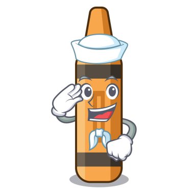 Maskot kitabının üzerinde denizci turuncu boya kalemi