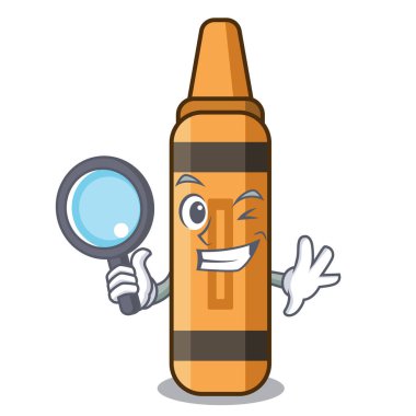 Dedektif turuncu boya kalemi karakter izole